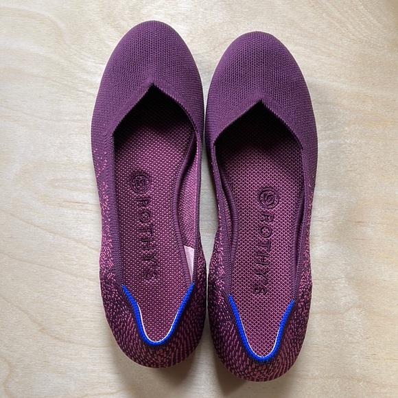 Retired Fig Python Purple Pink Ombré Flat Rothys Shoes Size 7.5 - Picture 1 of 5
